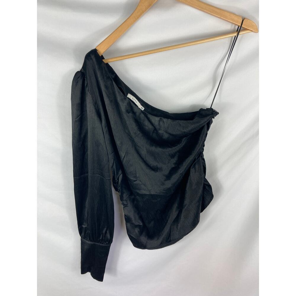 Lush Satin One Shoulder Blouse Size Large